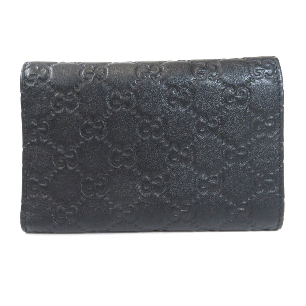 Gucci Bi fold Leather Shima Wallet ssima GG Black